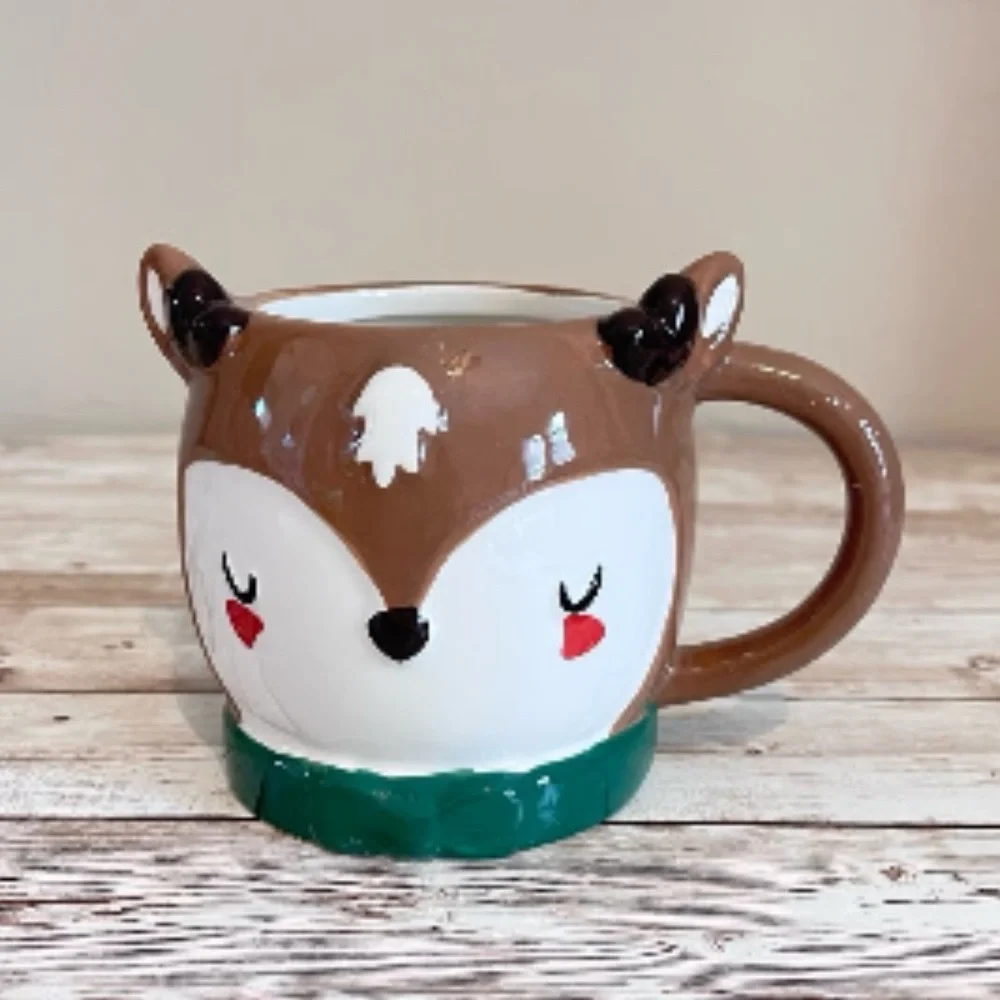 🆕 Target Cozy Reindeer Mug Coffee Cup, Ceramic Mug Christmas Holiday Decor
